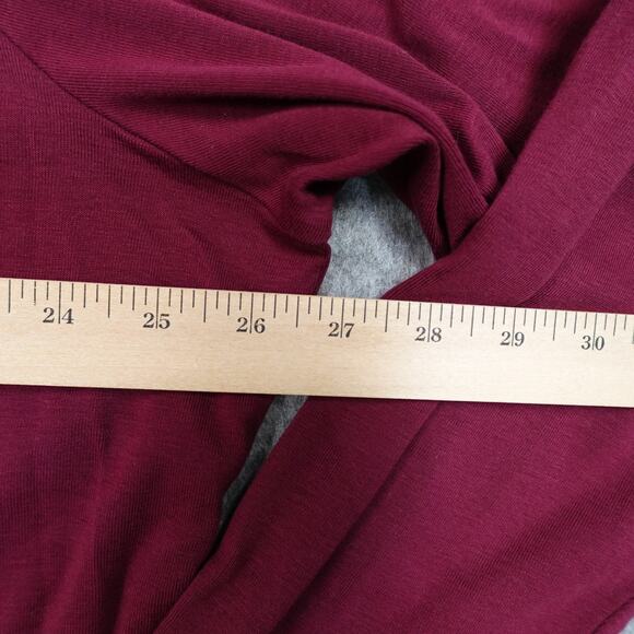 J. Jill Top Womens 4X Perfect Pima High Low Long Sleeve Tee Crew Neck Burgundy - Picture 7 of 9